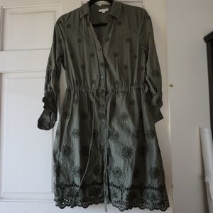 Maison Jules Embroidered Shirtdress